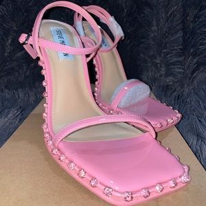 Steve Madden square toe heel with rhinestone